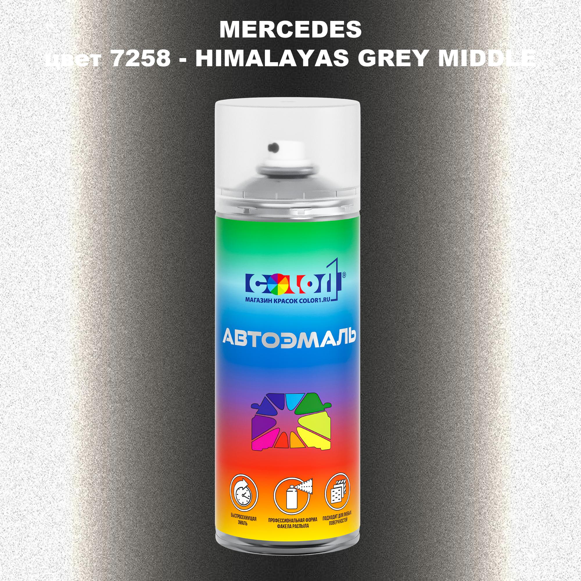 

Аэрозольная краска COLOR1 для MERCEDES, цвет 7258 - HIMALAYAS GREY MIDDLE, Прозрачный