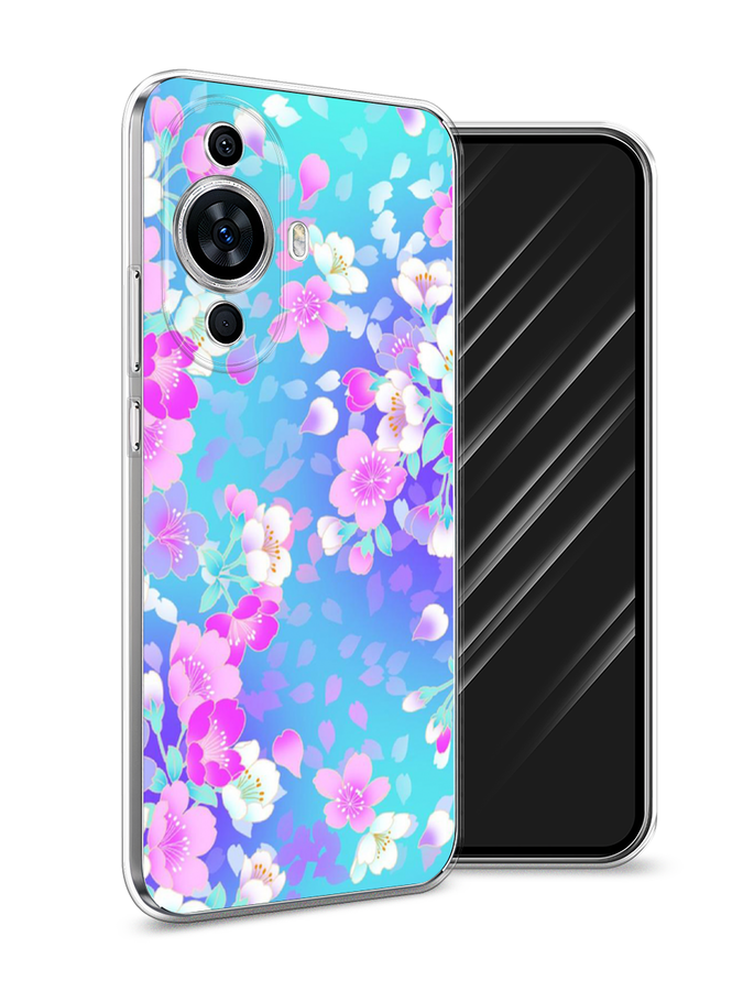 

Чехол Awog на Huawei Nova 11 "Яблоневые цветы", Голубой;розовый;белый, 6121250-8