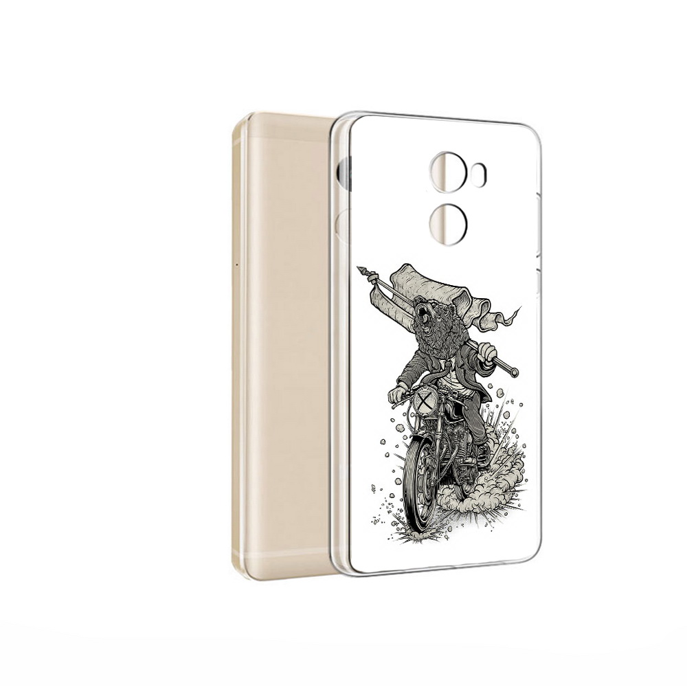 

Чехол MyPads Tocco для Xiaomi Redmi 4 Pro медведь на мотоцикле (PT47305.303.467), Прозрачный, Tocco
