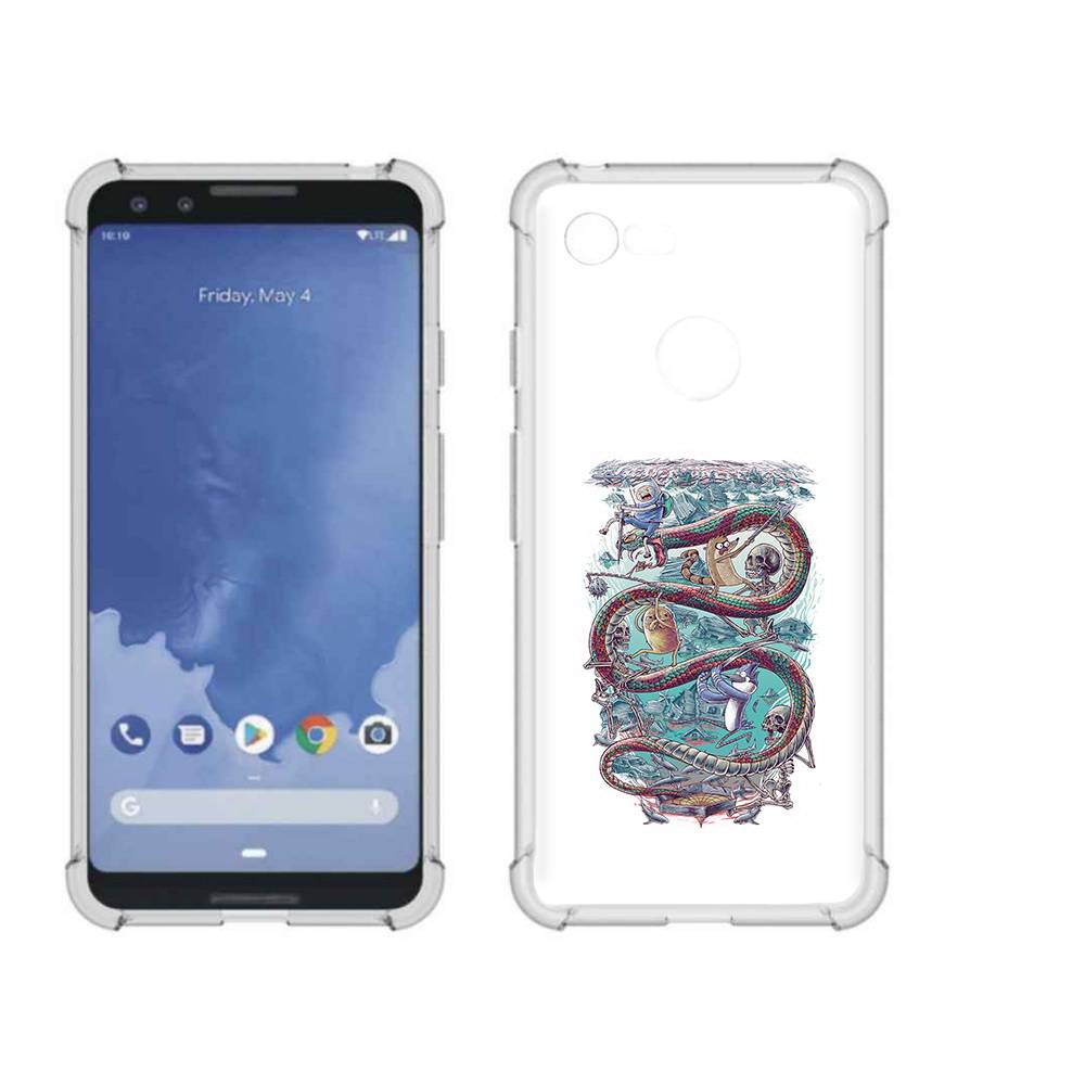 

Чехол MyPads Tocco для Google Pixel 3 время приключений страшилка, Прозрачный, Tocco