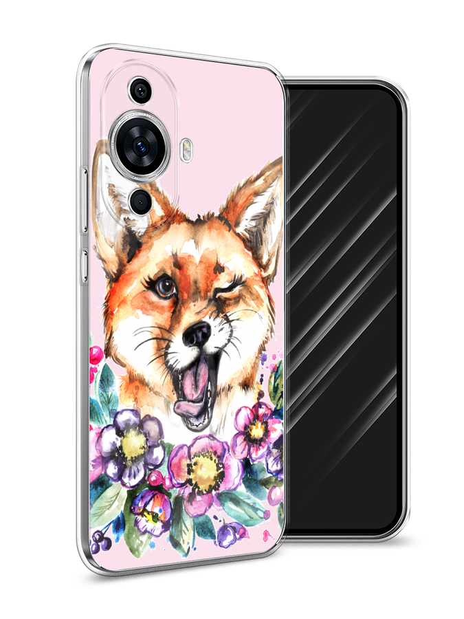 

Чехол Awog на Huawei Nova 11 "Подмигивающая лиса", Оранжевый, 6121250-10