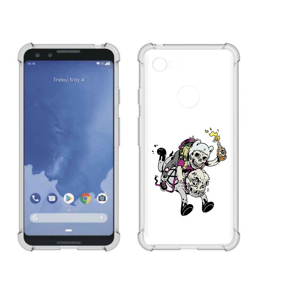 

Чехол MyPads Tocco для Google Pixel 3 время приключений скелеты, Прозрачный, Tocco