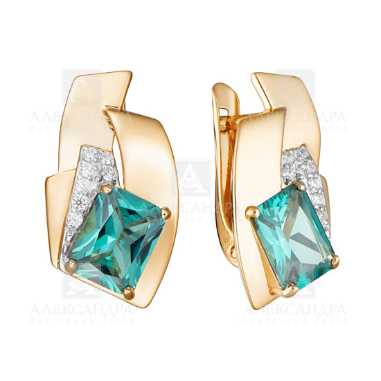 

Серьги из золота Александра кл3779а-78, топаз/фианит, кл3779а-78