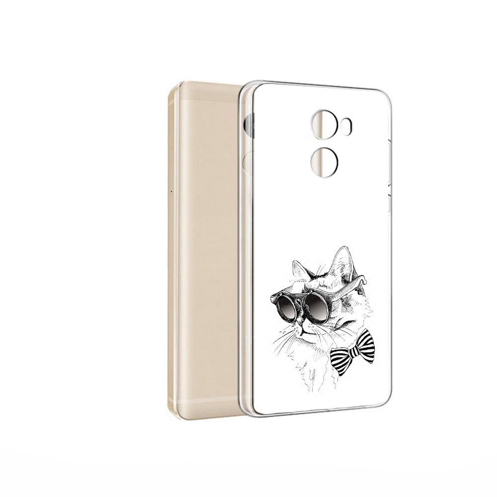 

Чехол MyPads Tocco для Xiaomi Redmi 4 Pro крутая кошка в очках (PT47305.303.421), Прозрачный, Tocco