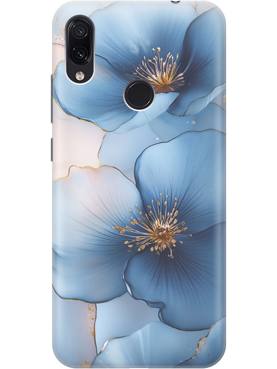 

Силиконовый чехол на Xiaomi Redmi Note 7/Note 7 Pro с принтом "Голубые ирисы", Прозрачный;голубой;синий, 720434924