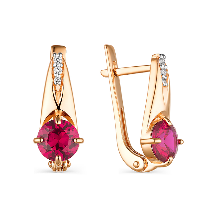 

Серьги из красного золота BOLSHAKOFF 2-859, александрит\ фианит, 2-859