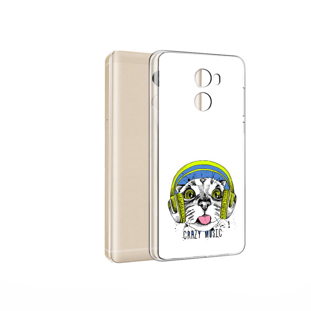 

Чехол MyPads Tocco для Xiaomi Redmi 4 Pro кошка в наушниках рисунок (PT47305.303.403), Прозрачный, Tocco