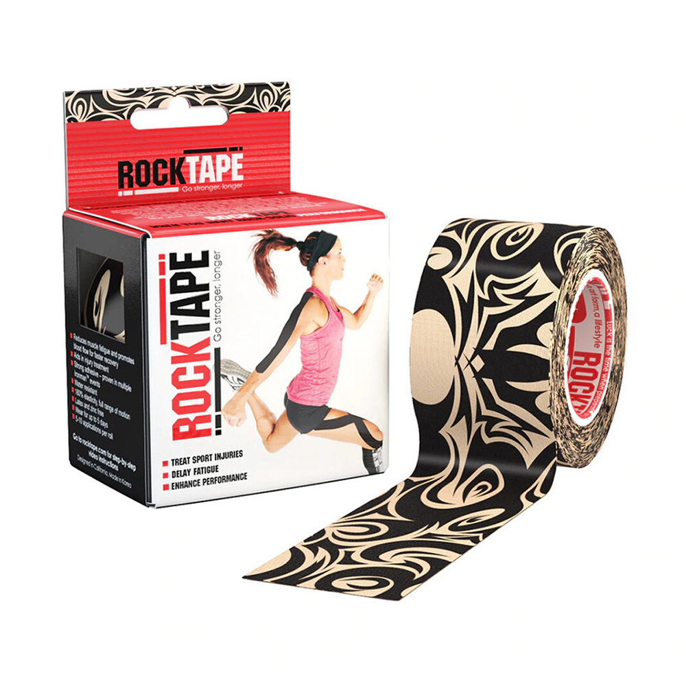 Кинезиотейп RockTape Classic бежевый/черный 500 см