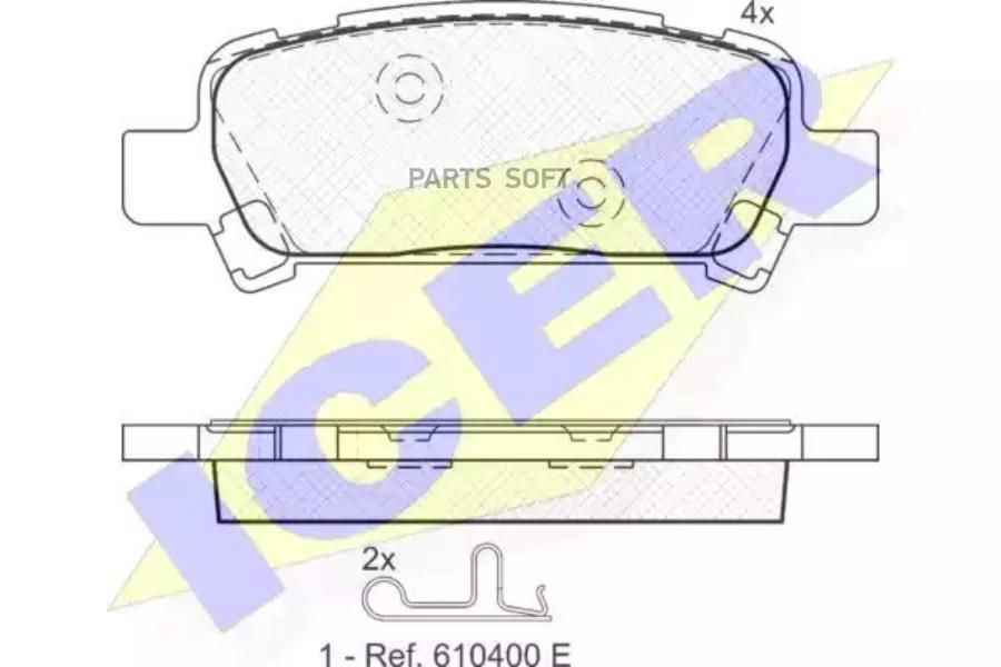 

Колодки Задние Subaru 2.0-3.0 98-> Icer 181736 Icer арт. 181736