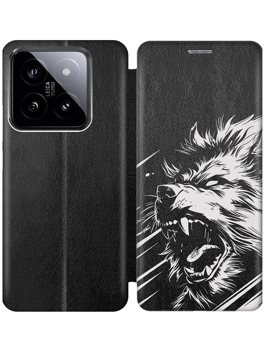 

Чехол-книжка на Xiaomi 14 Pro с принтом "Рев оборотня" черный, Черный;белый, 777771013