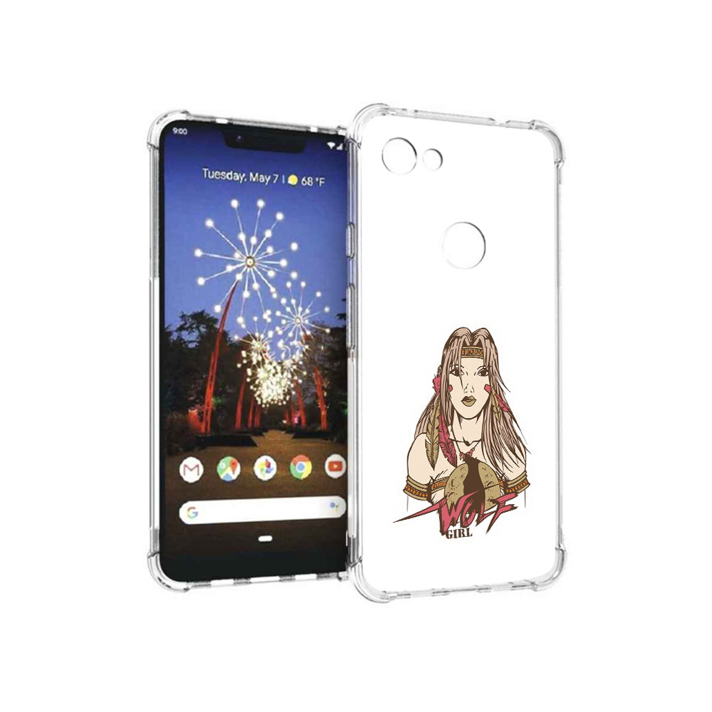 

Чехол MyPads Tocco для Google Pixel 3 XL девушка волк, Прозрачный, Tocco