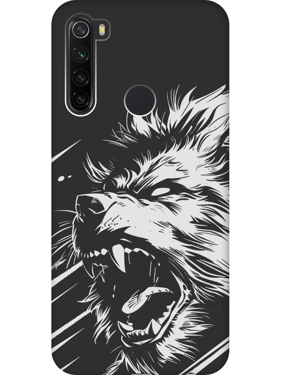 

Силиконовый чехол на Xiaomi Redmi Note 8T с принтом "Рев оборотня" матовый черный, Черный;белый, 722349013