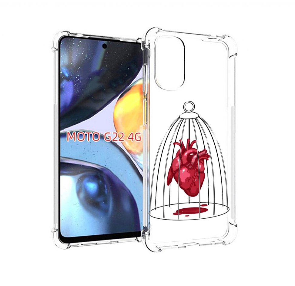 

Чехол MyPads сердце в клетке для Motorola Moto G22 4G, Прозрачный, Tocco