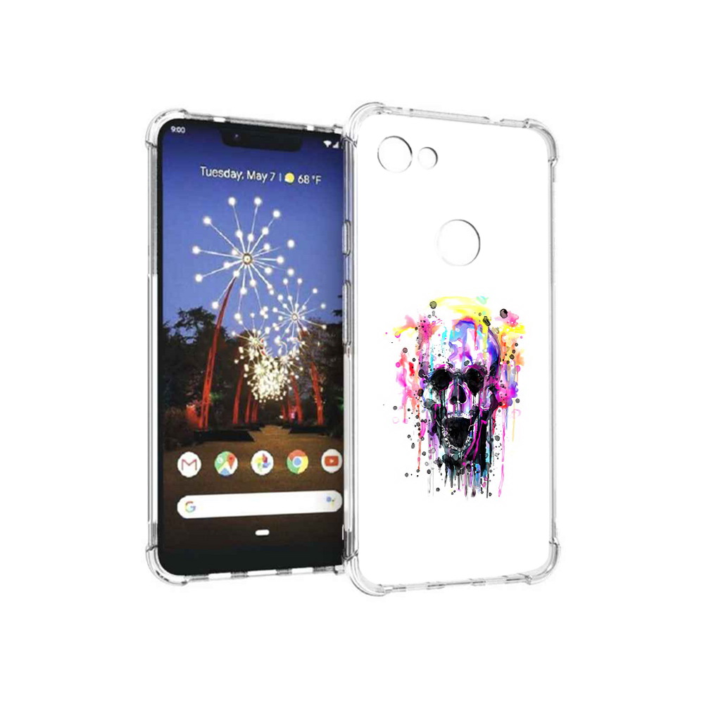 

Чехол MyPads Tocco для Google Pixel 3 XL граффити череп, Прозрачный, Tocco