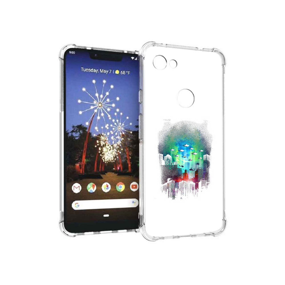 

Чехол MyPads Tocco для Google Pixel 3 XL город в свечении, Прозрачный, Tocco
