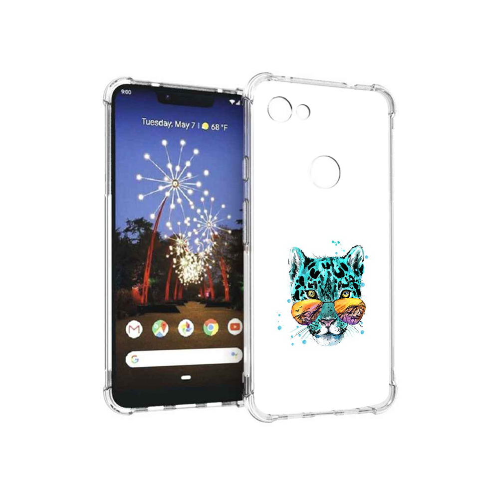 

Чехол MyPads Tocco для Google Pixel 3 XL голубой лео, Прозрачный, Tocco