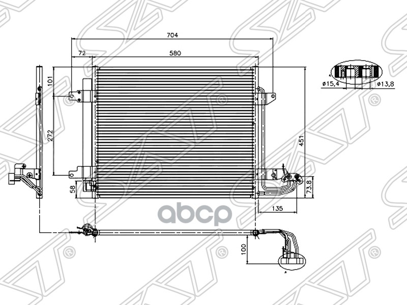 

Радиатор Кондиционера Volkswagen Touran 03-/Caddy 04- Sat арт. ST-VW65-394-0
