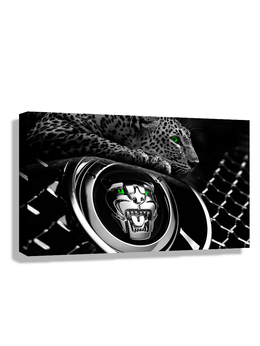 

Картина DRABS 90x60 см на холсте Ягуар черно-белый