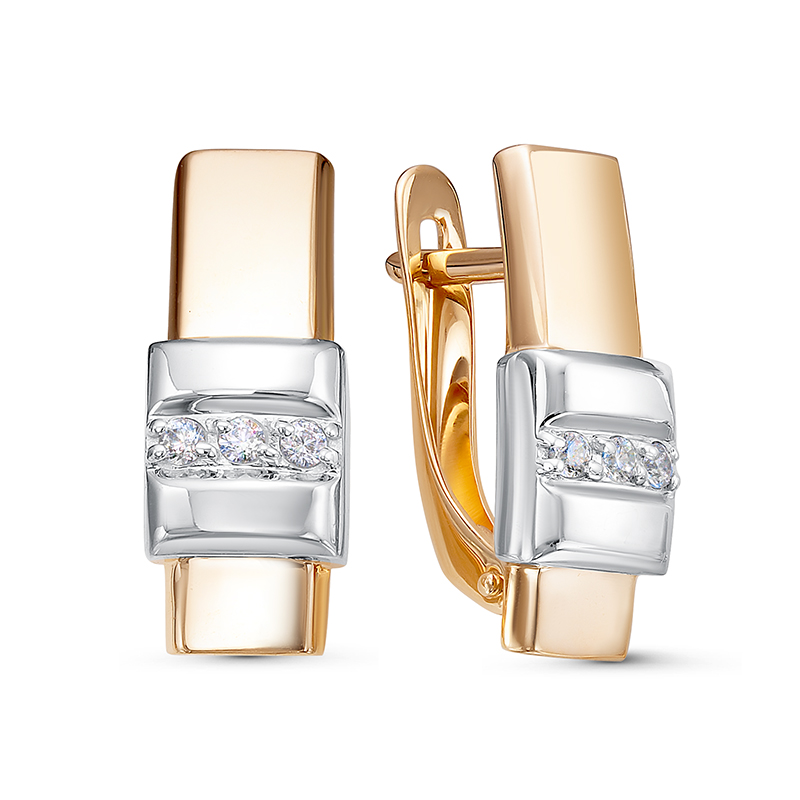 

Серьги из красного золота Дельта 1201327, фианит, 1201327