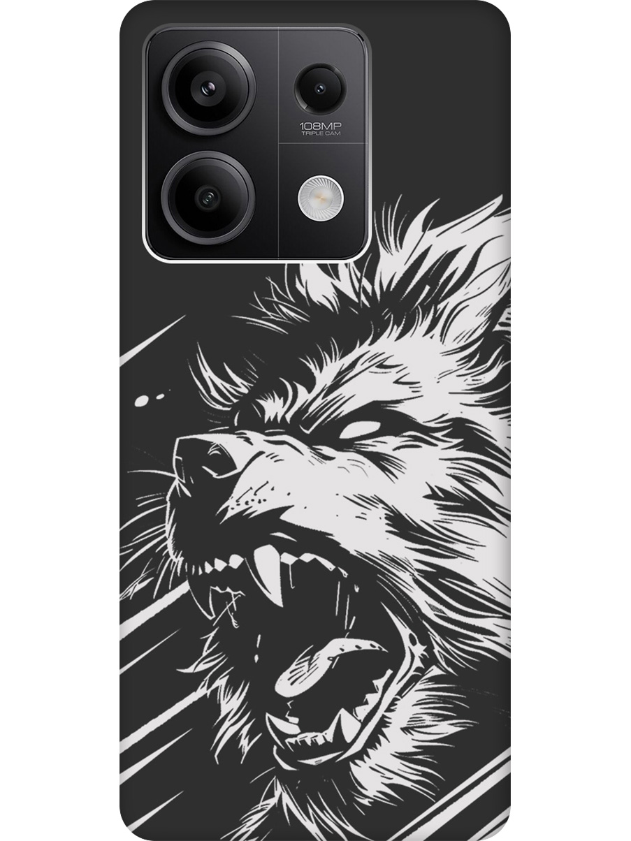 

Силиконовый чехол на Xiaomi Redmi Note 13 5g с принтом "Рев оборотня" матовый черный, Черный;белый, 776587013