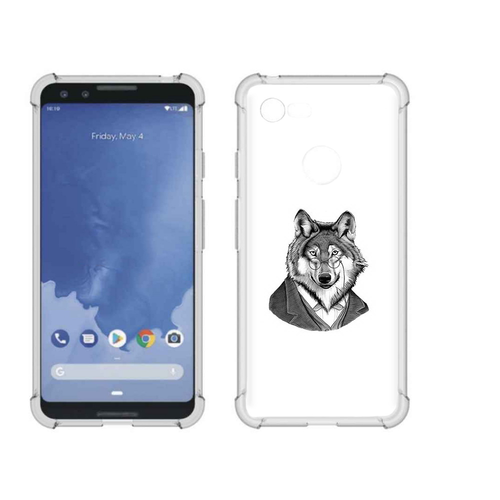 

Чехол MyPads Tocco для Google Pixel 3 волк в пиджаке, Прозрачный, Tocco