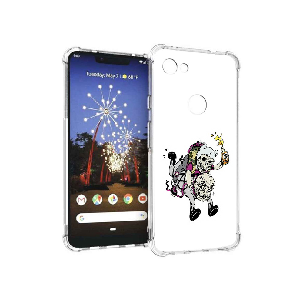 

Чехол MyPads Tocco для Google Pixel 3 XL время приключений скелеты, Прозрачный, Tocco