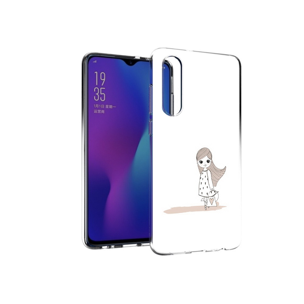 Чехол MyPads Tocco для Huawei P30 Девочка с сумкой