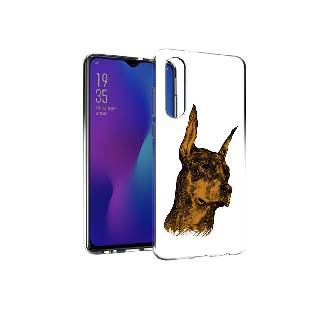 Чехол MyPads Tocco для Huawei P30 скетч доберман