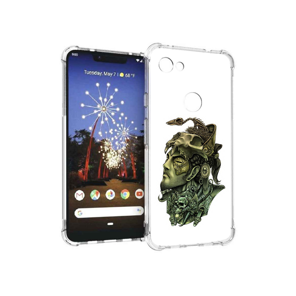 

Чехол MyPads Tocco для Google Pixel 3 XL бронзовый воин, Прозрачный, Tocco