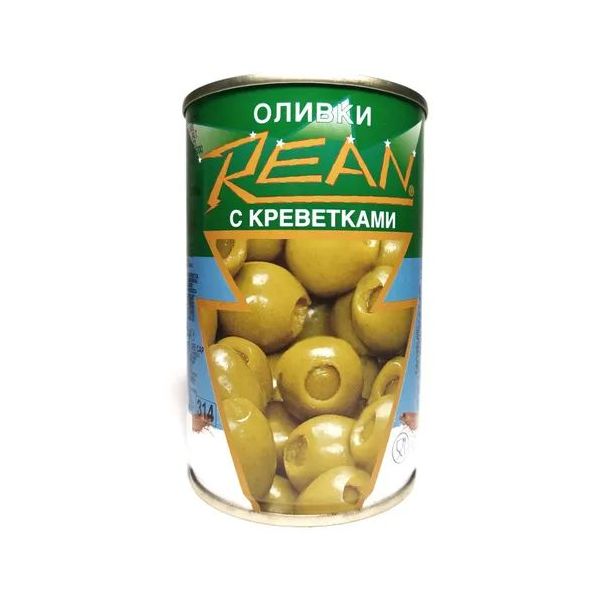 

Оливки Rean с креветками 300 г
