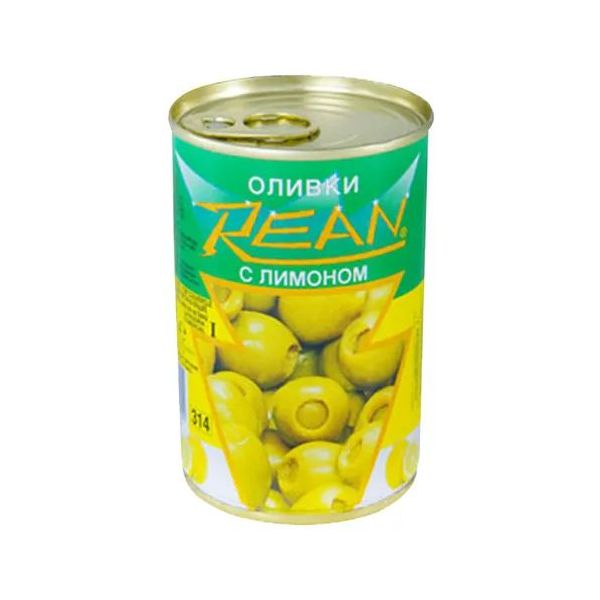 Оливки Rean с лимоном без косточки 300 г