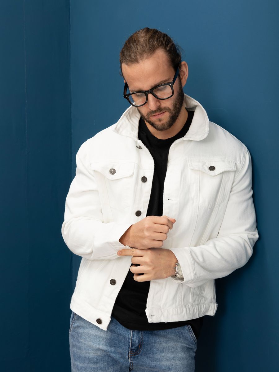 Джинсовая куртка мужская RM Shopping R899 белая L