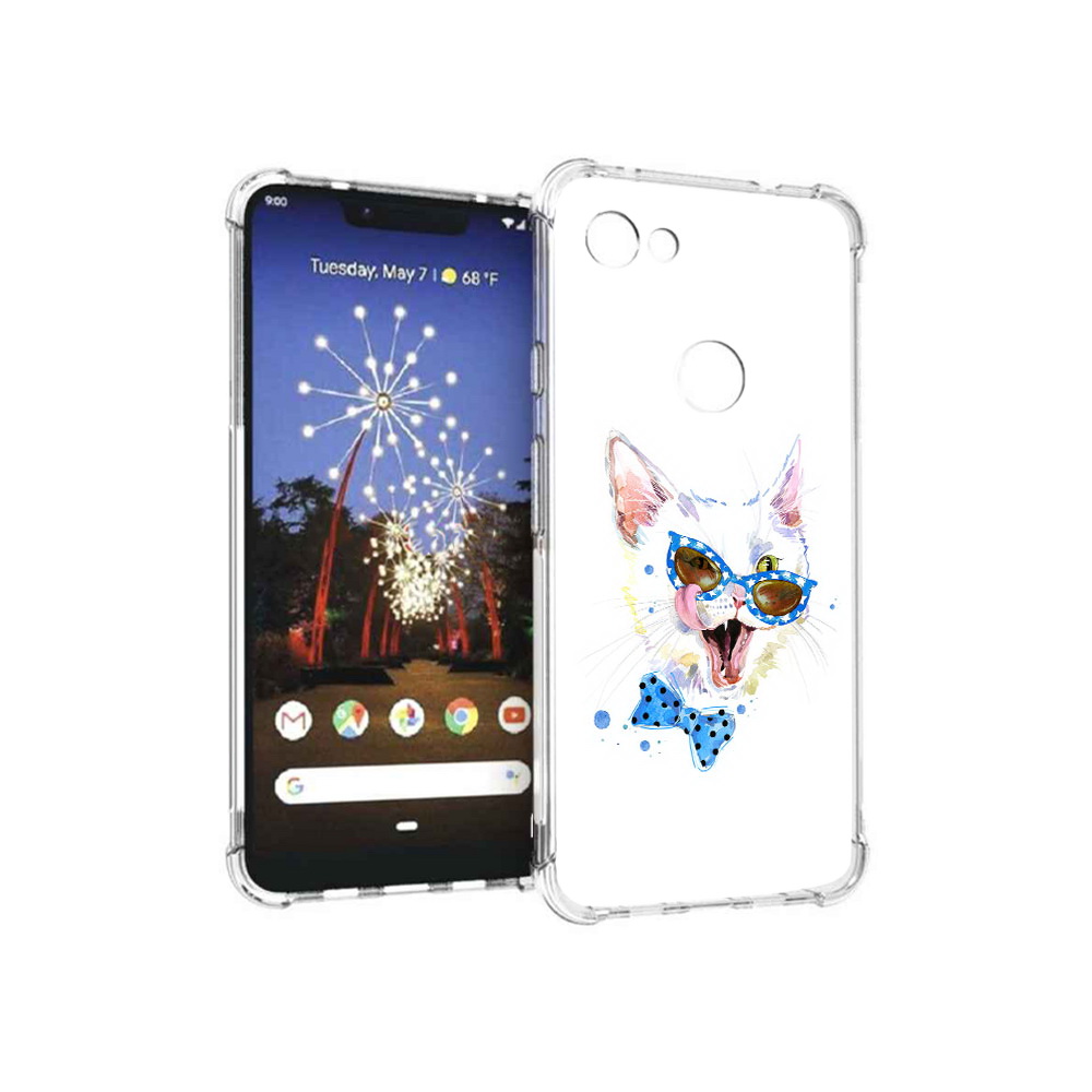 

Чехол MyPads Tocco для Google Pixel 3 XL белый кот, Прозрачный, Tocco
