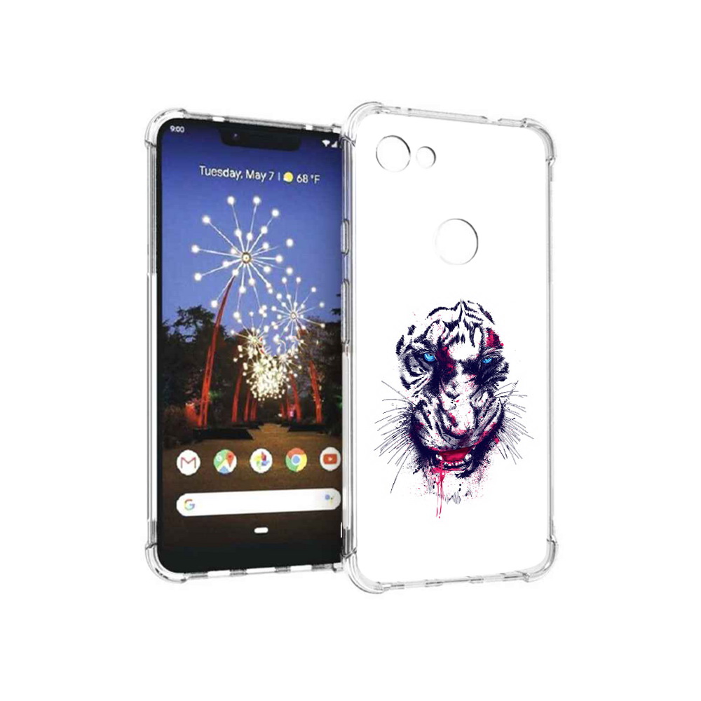 

Чехол MyPads Tocco для Google Pixel 3 XL безумный тигр, Прозрачный, Tocco