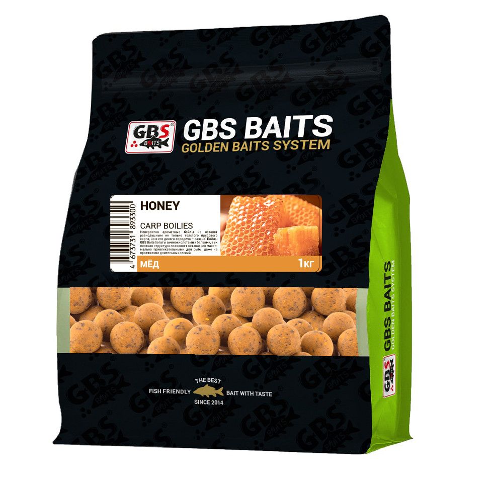 

Бойлы прикормочные GBS BaITS 20 мм 1 кг Мёд, цвет Жёлтый, прикормочные 20 мм