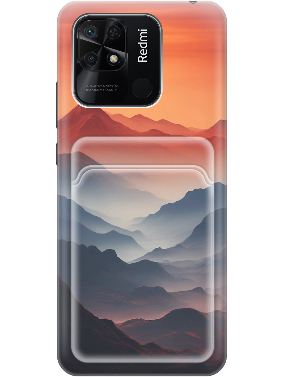 

Силиконовый чехол на Xiaomi Redmi 10C с принтом с карманом для карты прозрачный 785498, 736538710