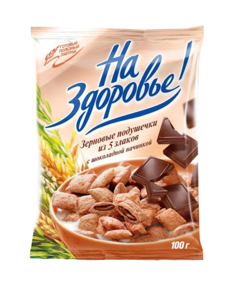 

Подушечки На здоровье! с шоколадной начинкой 100 г
