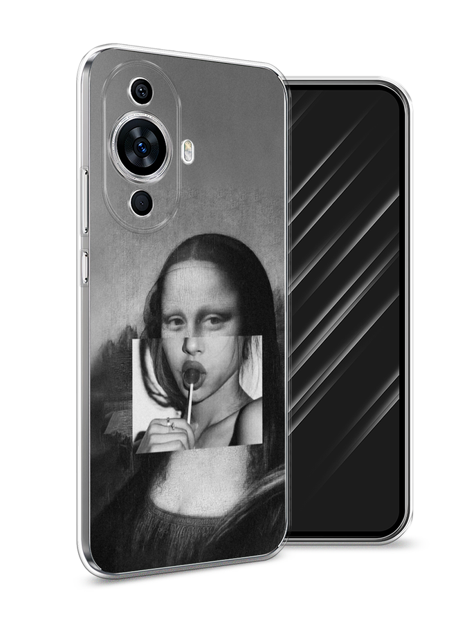 

Чехол Awog на Huawei Nova 11 "Mona Lisa sucking lollipop", Серый, 6121250-9
