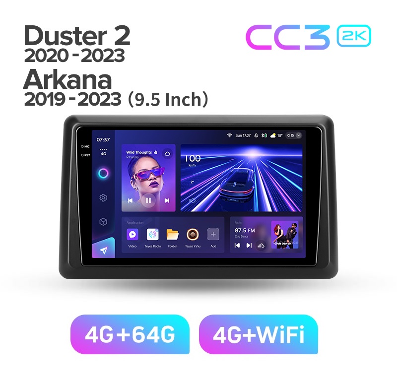 Магнитола TEYES RENAULT DUSTERARKANA 2021г рамка 9 дюймов CC3 2K 464ГБ 3789000₽