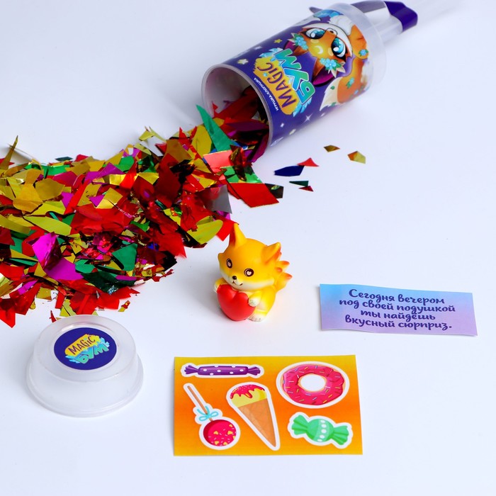 

Хлопушка на палочке Magic «БУМ» с наклейками, лиса, Хлопушка с сюрпризом