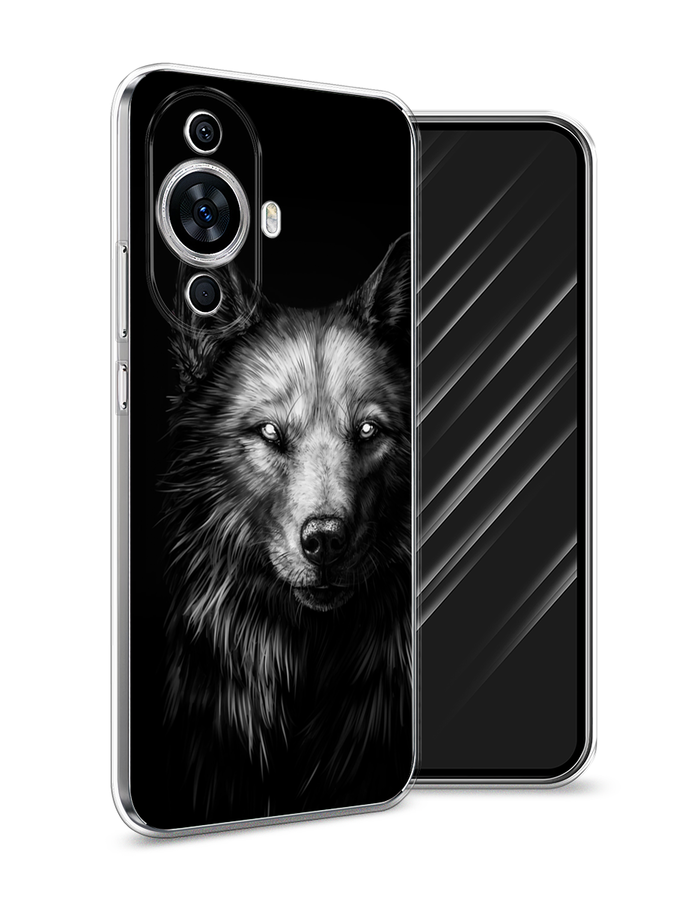 

Чехол Awog на Huawei Nova 11 "Волк черно белый", Серый;бежевый;белый, 6121250-1