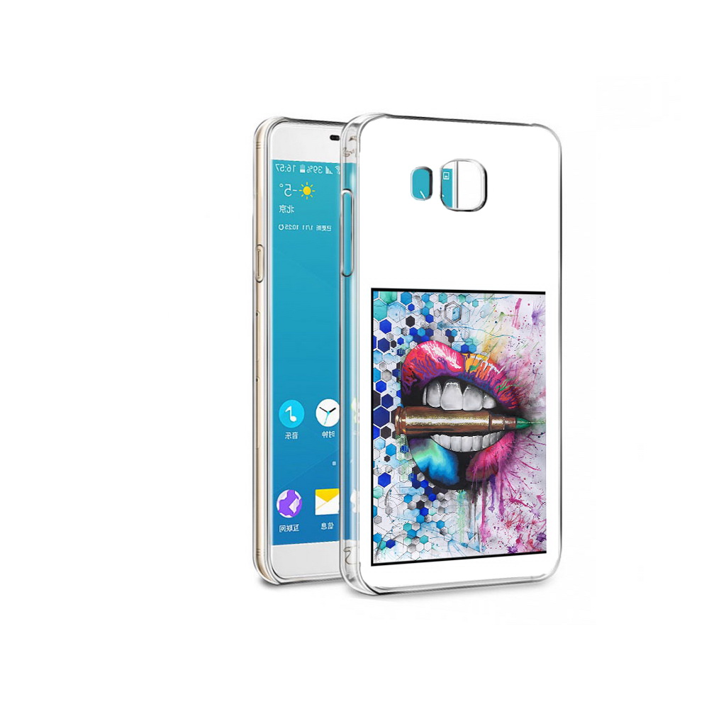 

Чехол MyPads Tocco для Samsung Galaxy C7 разноцветные губы с пулей (PT38867.551.571), Прозрачный, Tocco