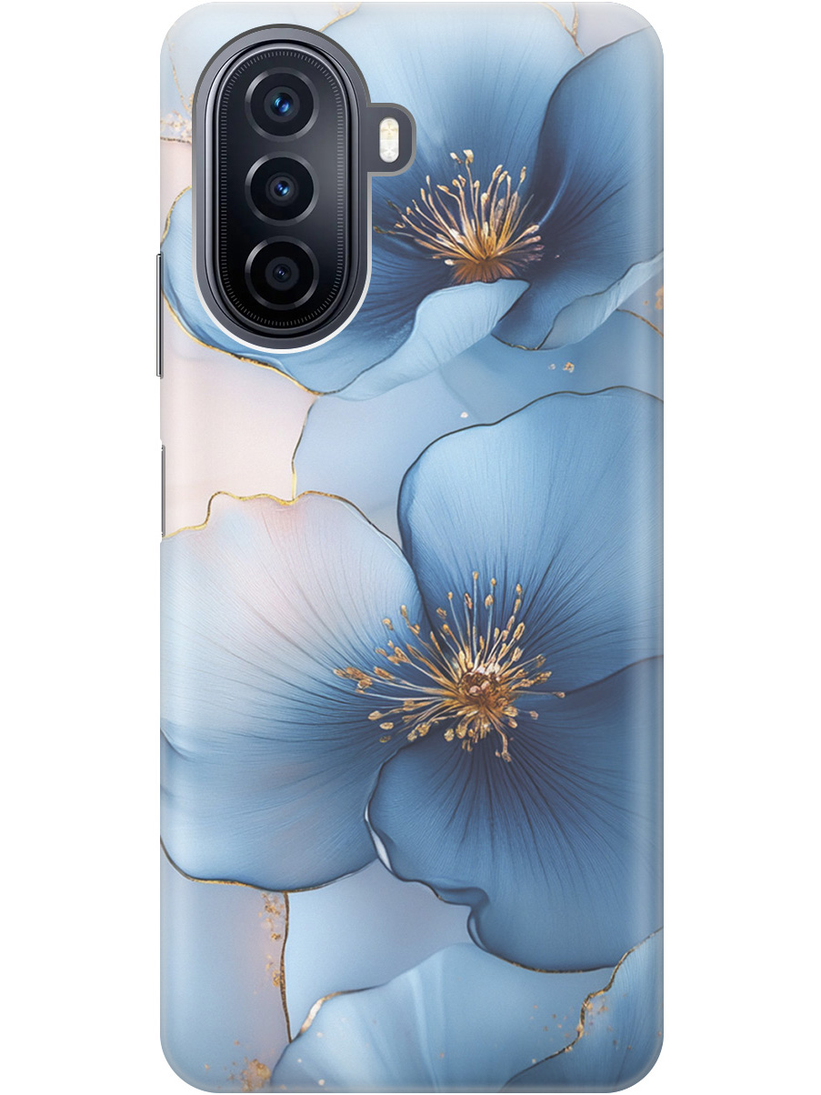 

Силиконовый чехол на Huawei nova Y70 с принтом "Голубые ирисы", Прозрачный;голубой;синий, 740133424