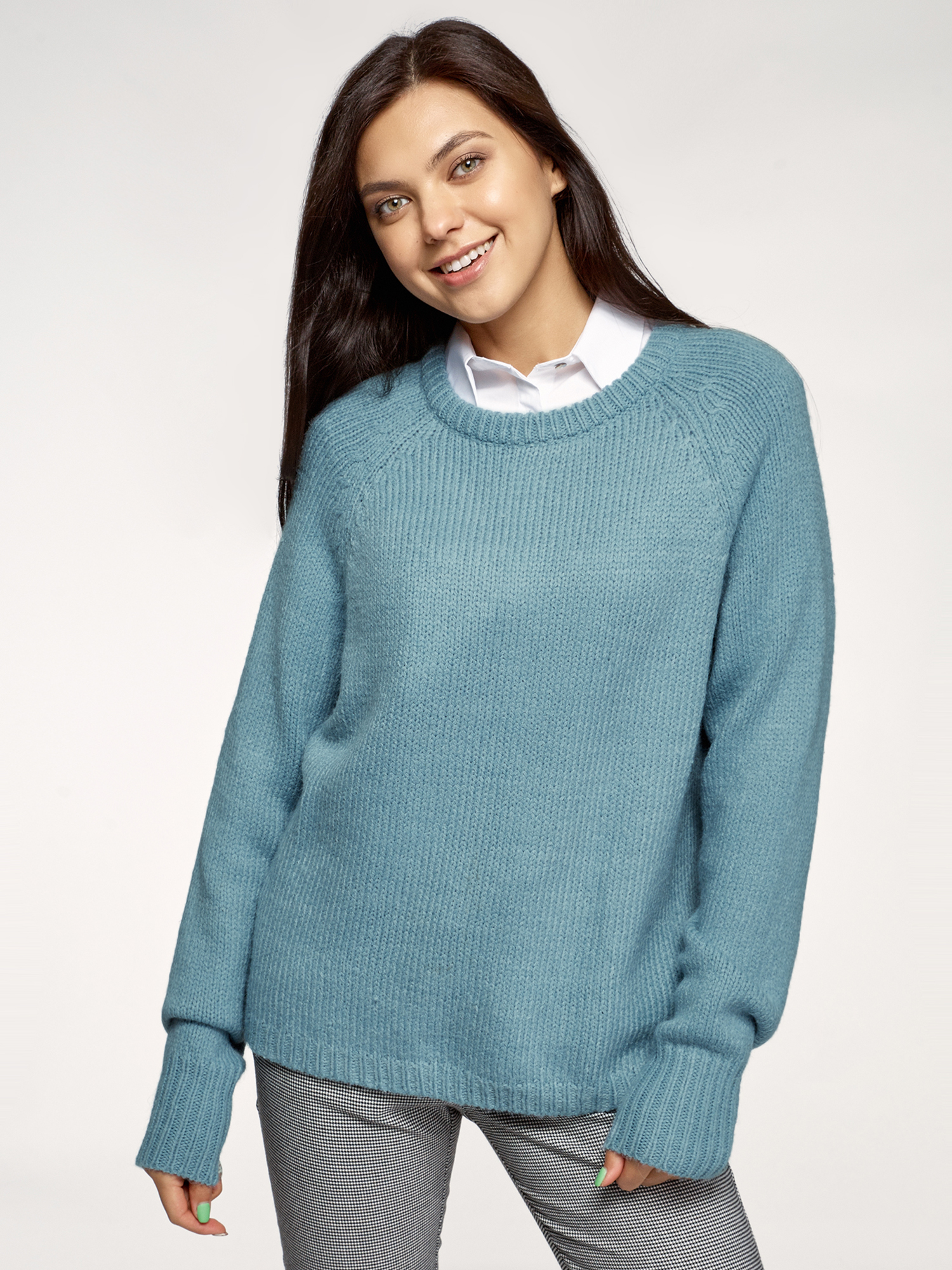 

Джемпер женский oodji 63803076 синий XL, 63803076