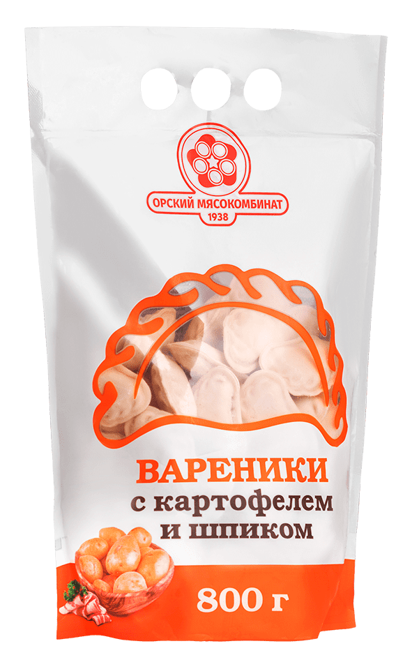 

Вареники Орский мясокомбинат с картофелем и шпиком 800 г