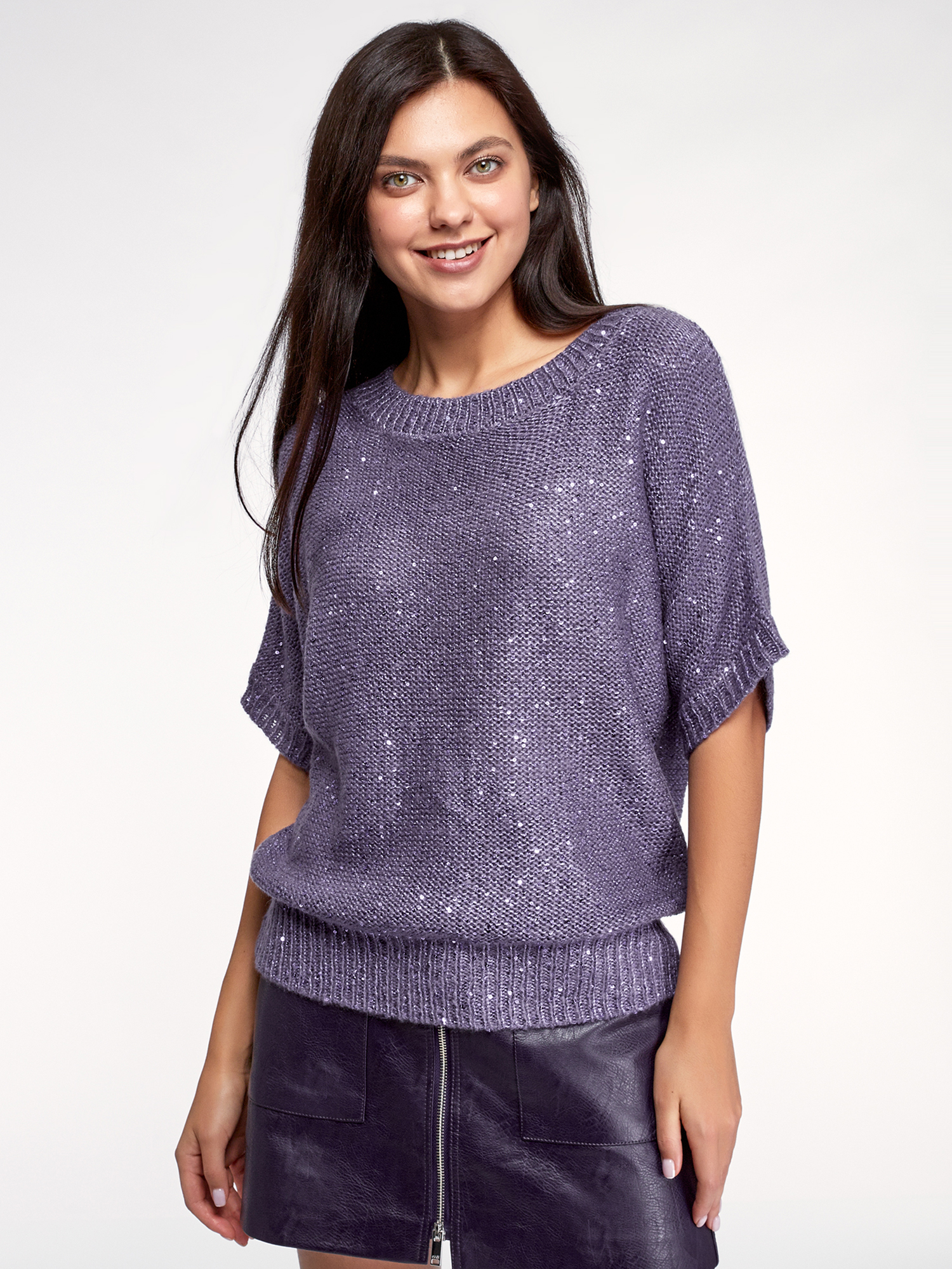 

Джемпер женский oodji 63803057-2 фиолетовый S, 63803057-2