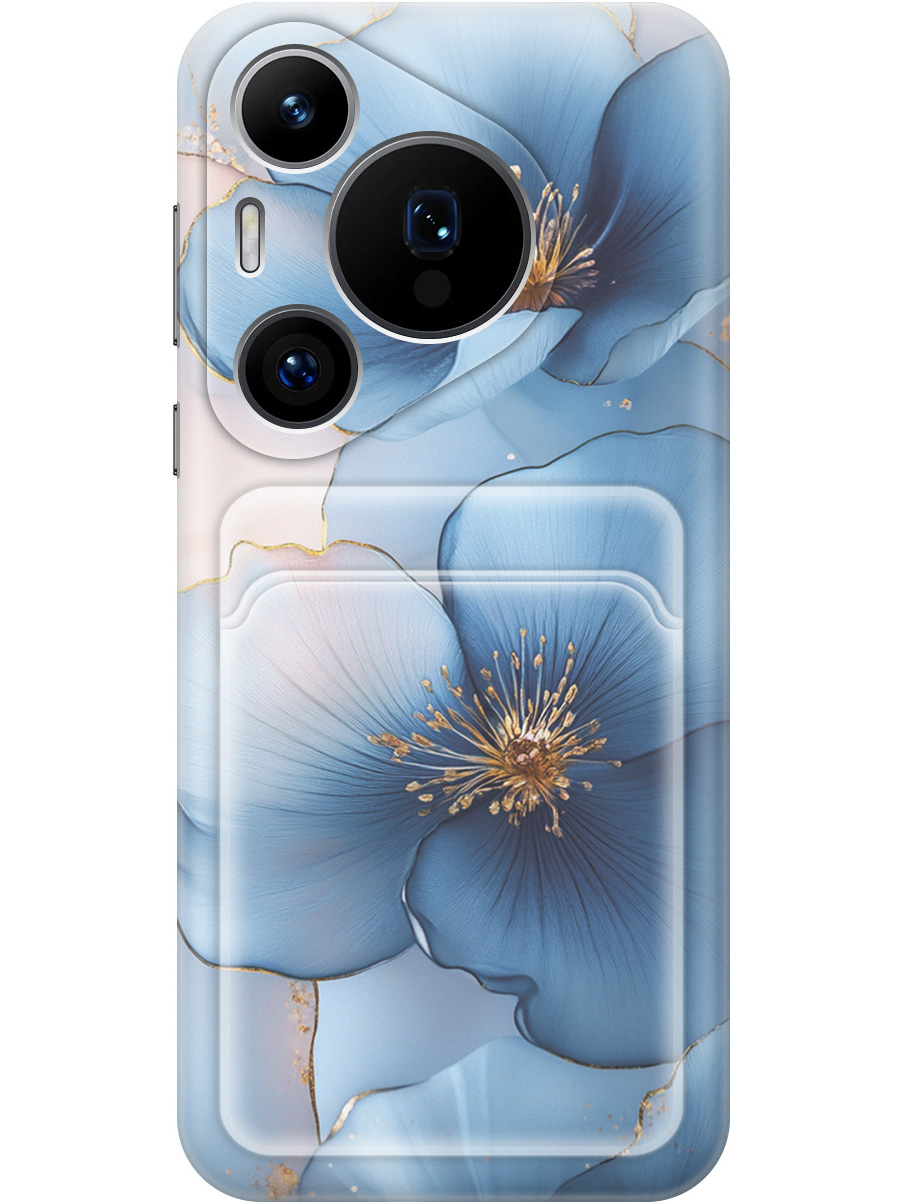 

Силиконовый чехол на Huawei Pura 70 Pro/70 Pro+ с принтом с карманом для карты 827576, Прозрачный;голубой;синий, 782625224