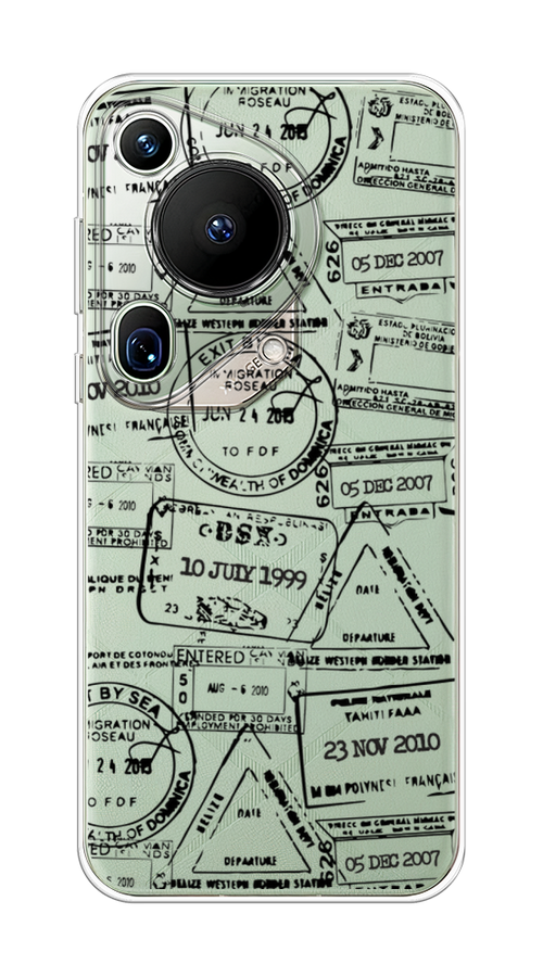 

Чехол на Huawei Pura 70 Ultra "Visa stamps 2", Белый;черный;серый, 6124550-1