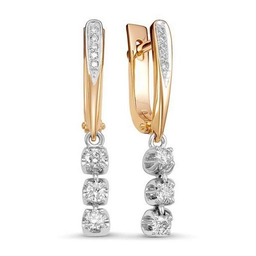 

Серьги из красного золота Первая Бриллиантовая 2-383-10, бриллиант, 2-383-10