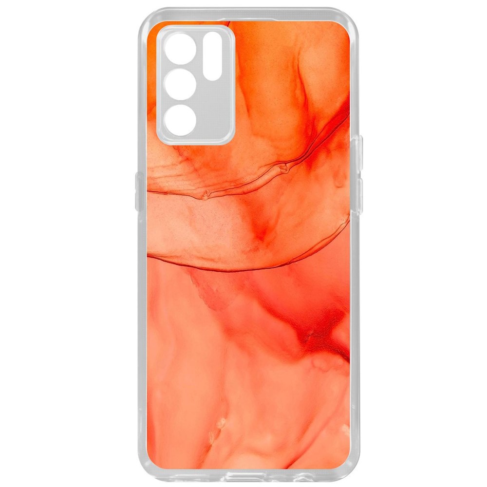 

Чехол-накладка Krutoff Clear Case Абстракт оранж для Oppo Reno6, Прозрачный